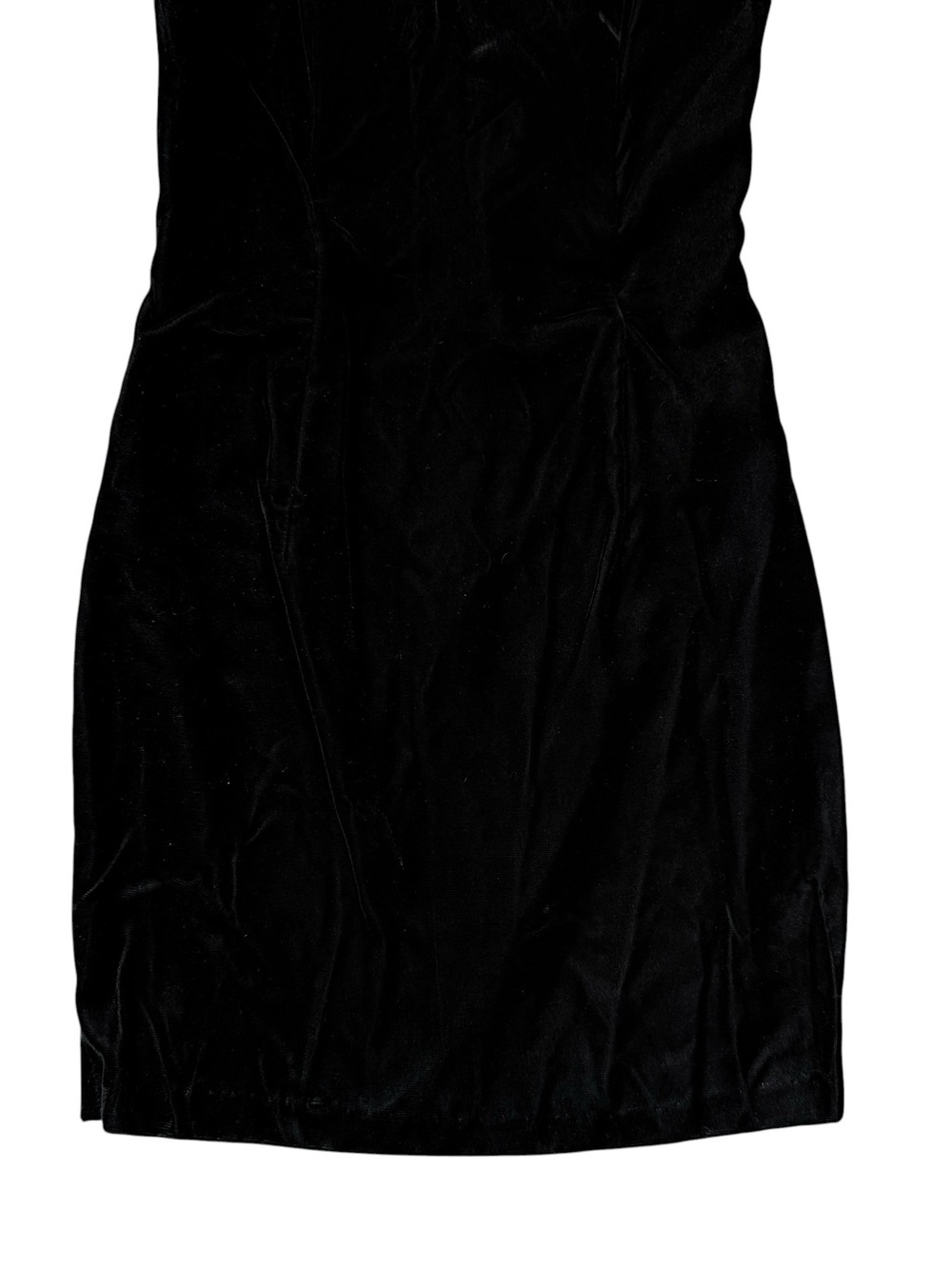 Vintage Roberta Black Velvet Mini Dress 90s Bombshell Spaghetti Strap Party S - Picture 4 of 13